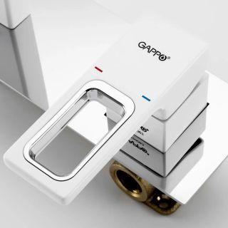 Встраиваемый смеситель для раковины Gappo G1017-12 белый/хром